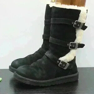 UGG Australia Women's Black Suede Sheepskin Boots